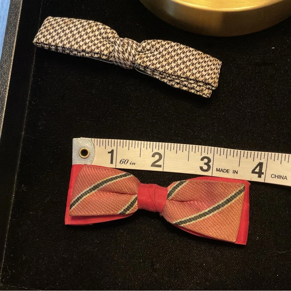 Vintage Royal Rust and Ormond Striped Houndstooth Bow Ties Classic Formal